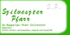 szilveszter pfarr business card